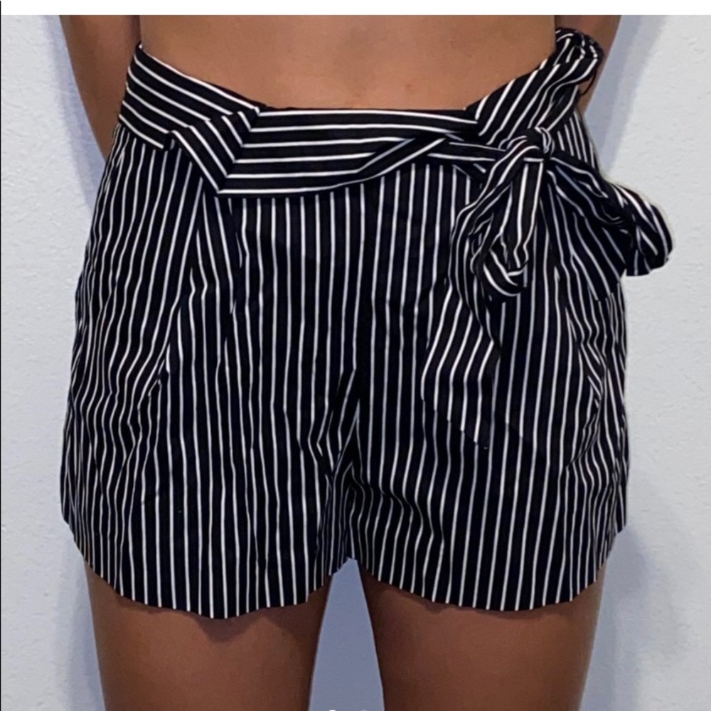 dark navy blue striped dress shorts with bow!